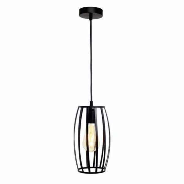Retro Cage Pendant Light – Black